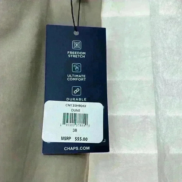 NWT Chaps Men’s Performance Flat Front Shorts Sz 38 Item#7B - Picture 4 of 6